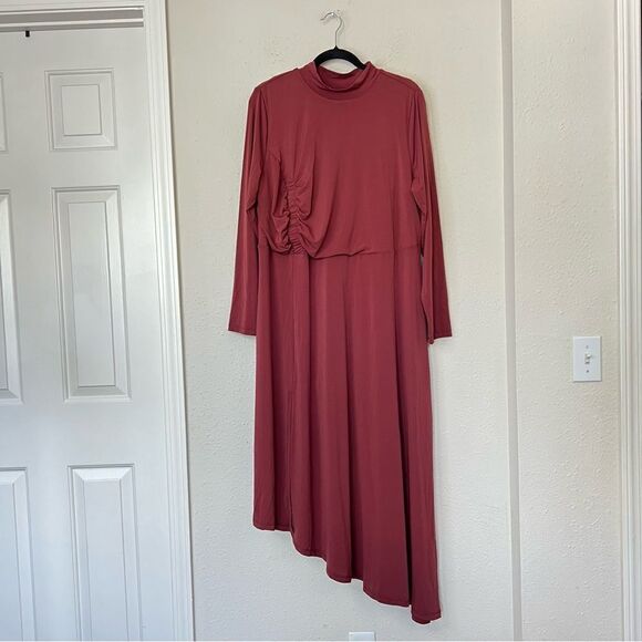 Eloquii Asymmetrical Long Sleeve Midi Dress NEW Plus Size 18 - Picture 3 of 9